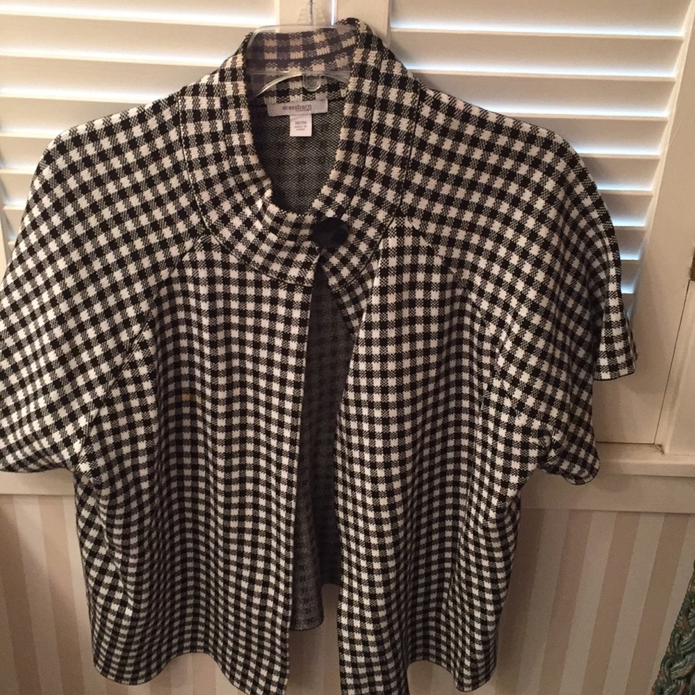 dress barn houndstooth black & white jacket